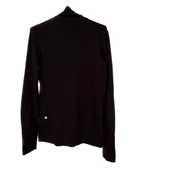 Lululemon Black Scuba Jacket Full Zipper Size 8 Thumb Holes Older Wide Waistband - Picture 4 of 5